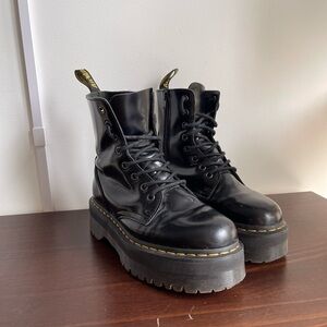 Black Platform Lace-Up Boots